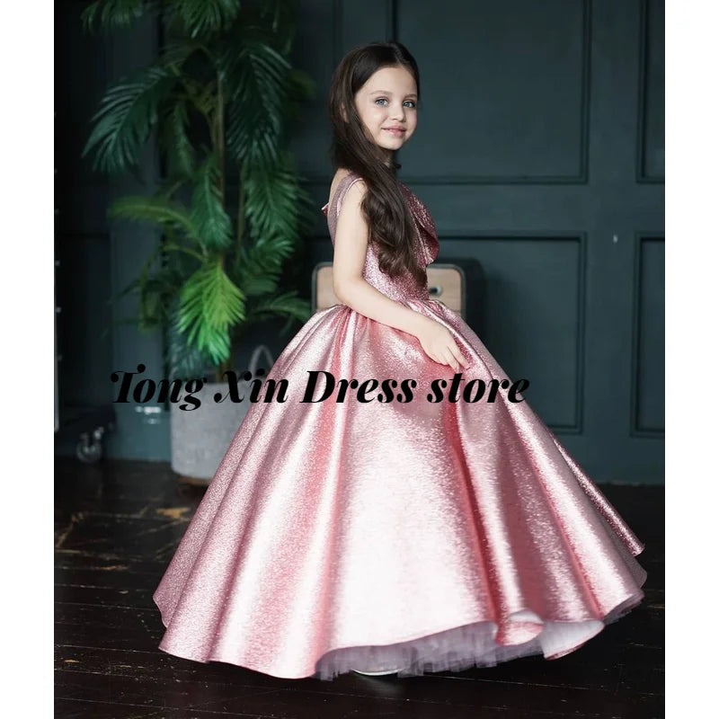 Wedding Knee Length Girls Pageant Dresses Flower Girl Dresses Jewel Lace Applique Short Sleeve For Party First Communion Gown
