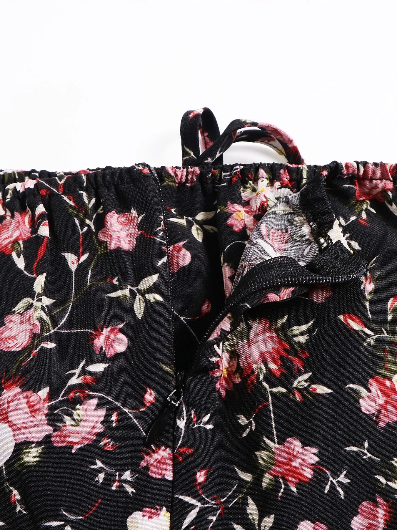 Women's Boho Curvy Holiday Outfits Frenchy Style Ditsy Floral Print Ruched Split Thigh Milkmaid Puff Sleeve Square Neck Dress