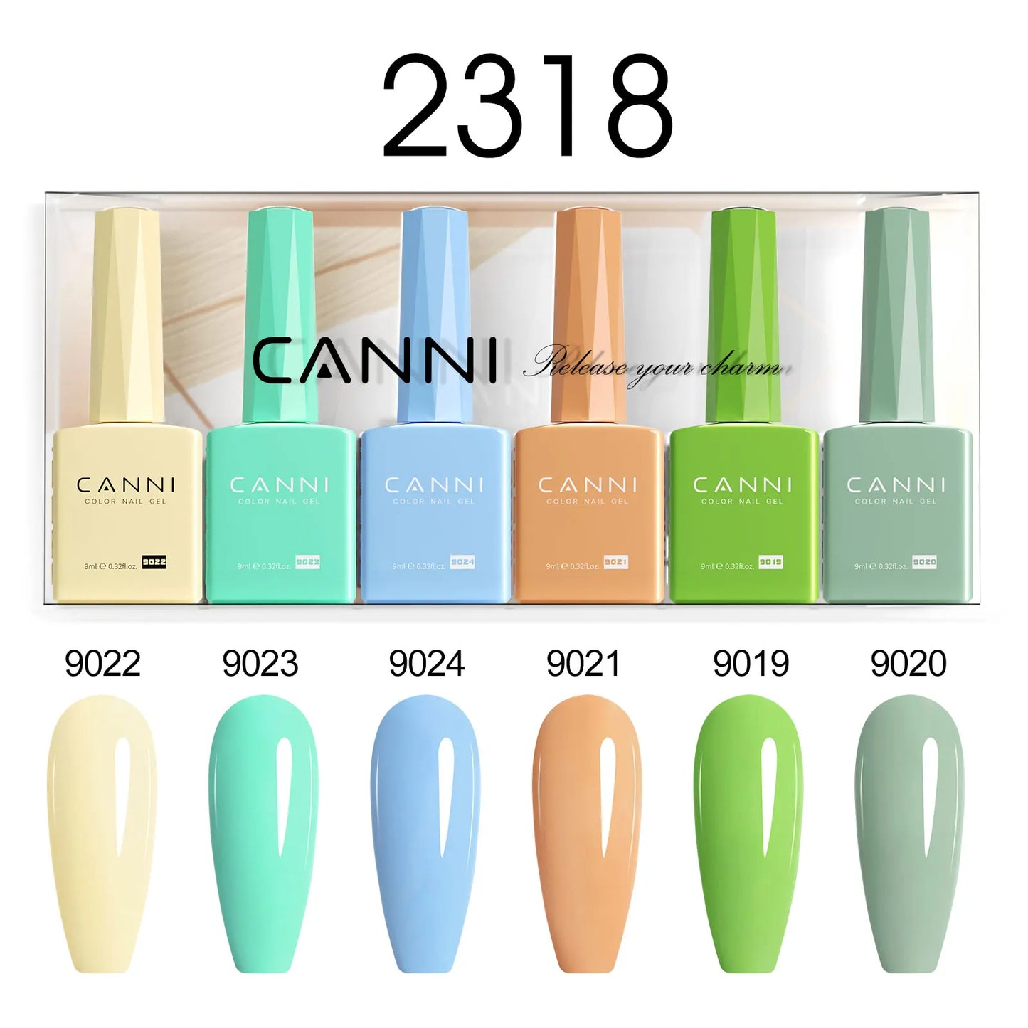 6pcs/kit CANNI HEMA TPO FREE Nail Gel Polish Set Gorgeous Color Semi Permanent Soak off UV LED Gel Nail Varnish Christmas Gift