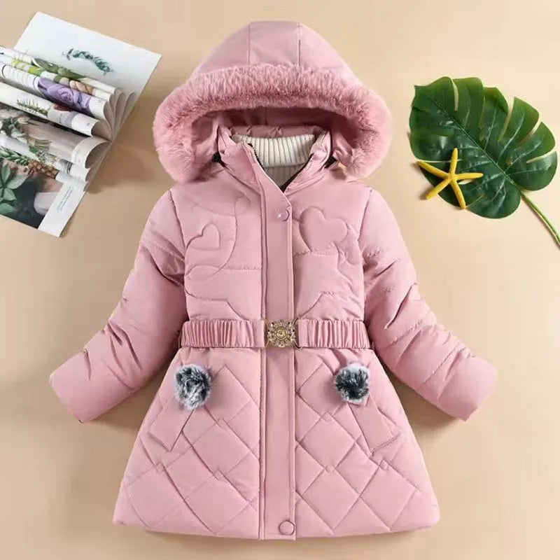 Autumn Winter Girls Jacket Keep Warm Hooded Windproof Outerwear Birthday Christmas Girls Coat 4 5 6 7 8 9 10 Years Kids Clothes