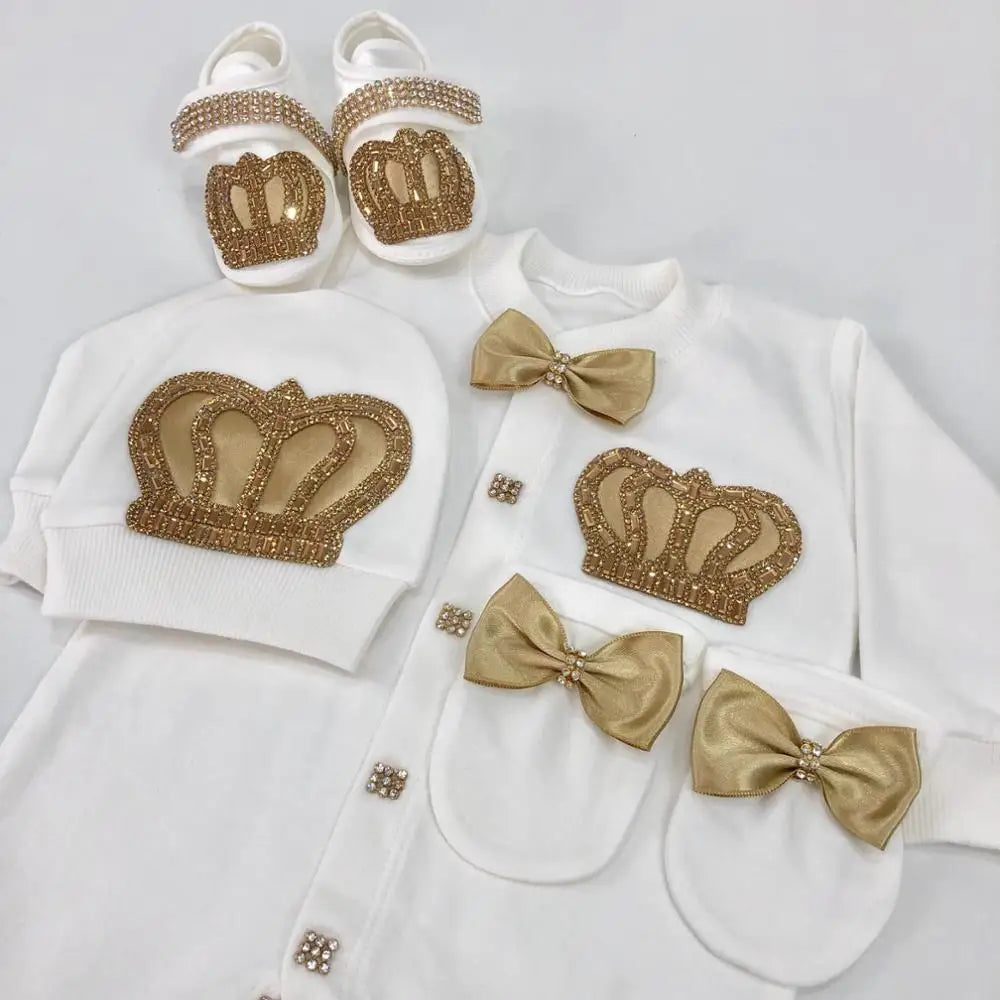 Dollbling Boy Baby Set Clothing Personalized Outfit Custom Baby Clothes Spring Angle Wing Lace Embroidery 4Pcs Layette