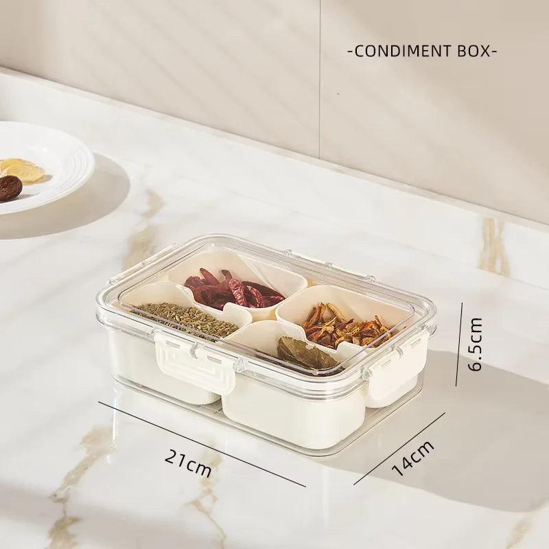 4/8 Grids Snackle Box Container Divided Serving Tray with Lid and Handle Portable Snack Platters for Fruits Snacks Perfect
