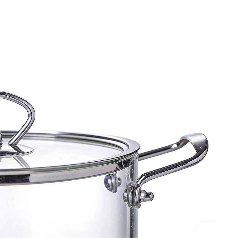 High Borosilicate Glass Cooking Pot with Lid Heat Multiple Sizes Soup Pot with Handles Kitchen Cookware for Soup, Stew, Pasta