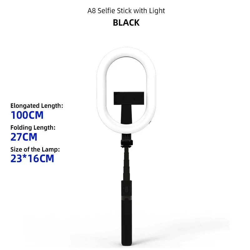 Selfie Stick With Ring Light LED Tripod For iPhone Android For Live Video Streaming Stand Holder Pole Smartphone Bluetooth 5.0