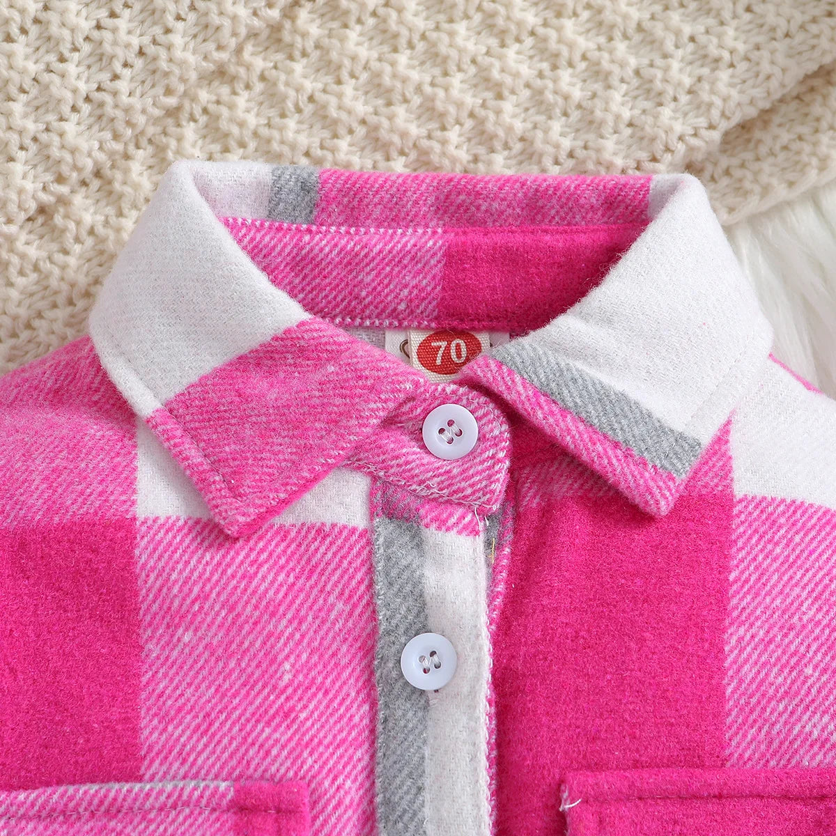 New Kid Baby Girl Boy Plaid Shirt Jacket Tops Lapel Long Sleeve Button Up Coat Spring Autumn Children Clothing
