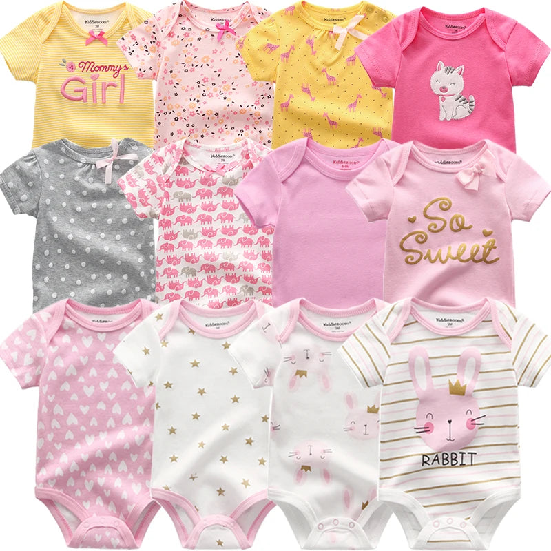 Baby Girl Jumpsuit 6Pcs/Lot Body Suit Spring Summer Toddler Boys Romper Cartoon Newborn Outfits Infant Clothes Set Cotton