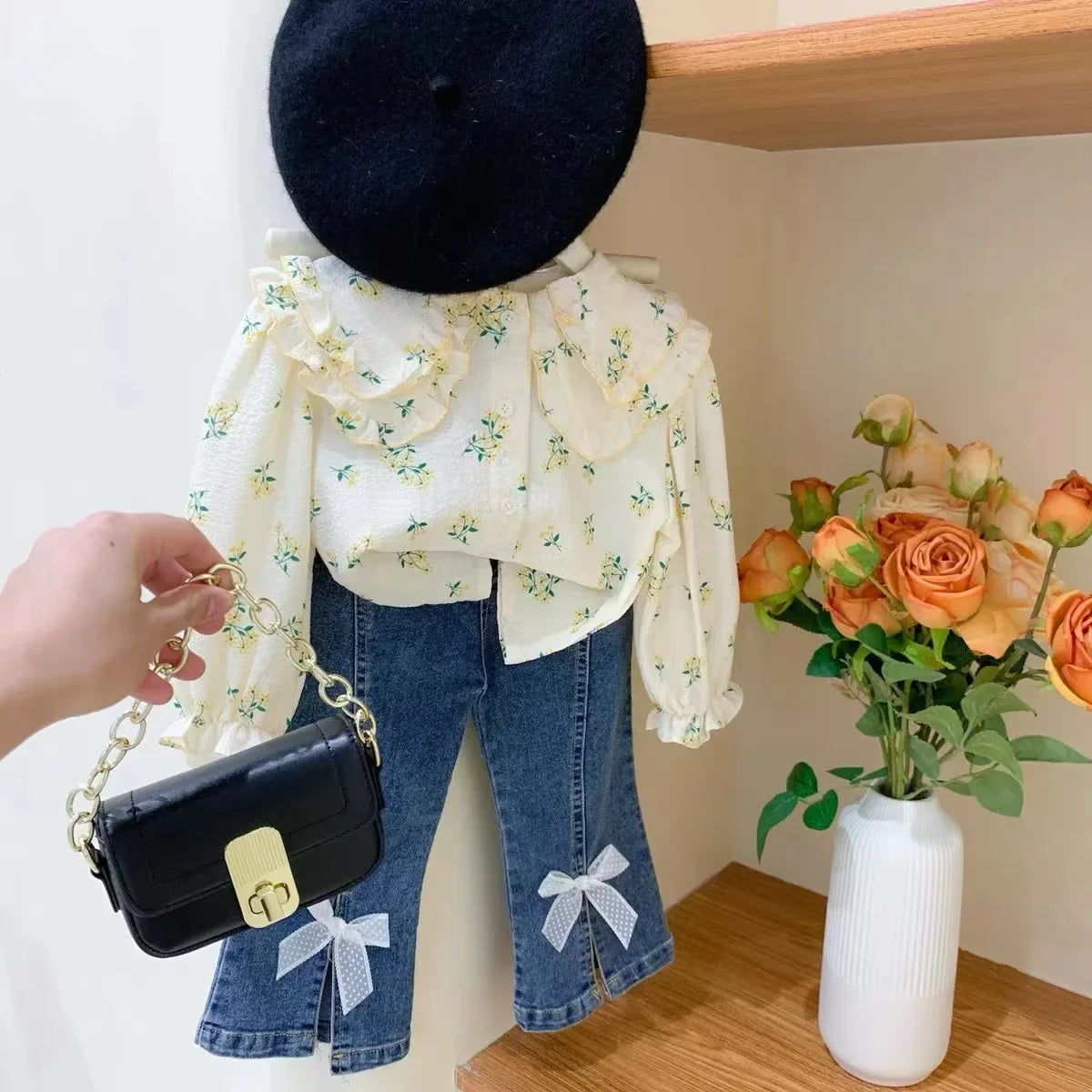 New Girls Clothes Sets Autumn Spring Long Sleeve Shirt+jeans Toddler Girl Clothes Fashion Kids Clothes Girls Suits Children 2pcs
