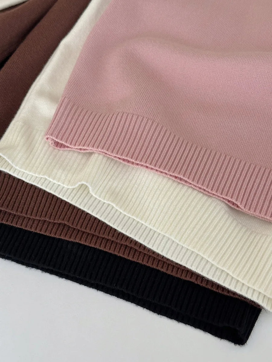 Kids Thick Knit Sweater Winter Warm Soft Cozy Pullover Boys Girls Solid Color Knitwear Classic Base Layer Top Autumn Clothes