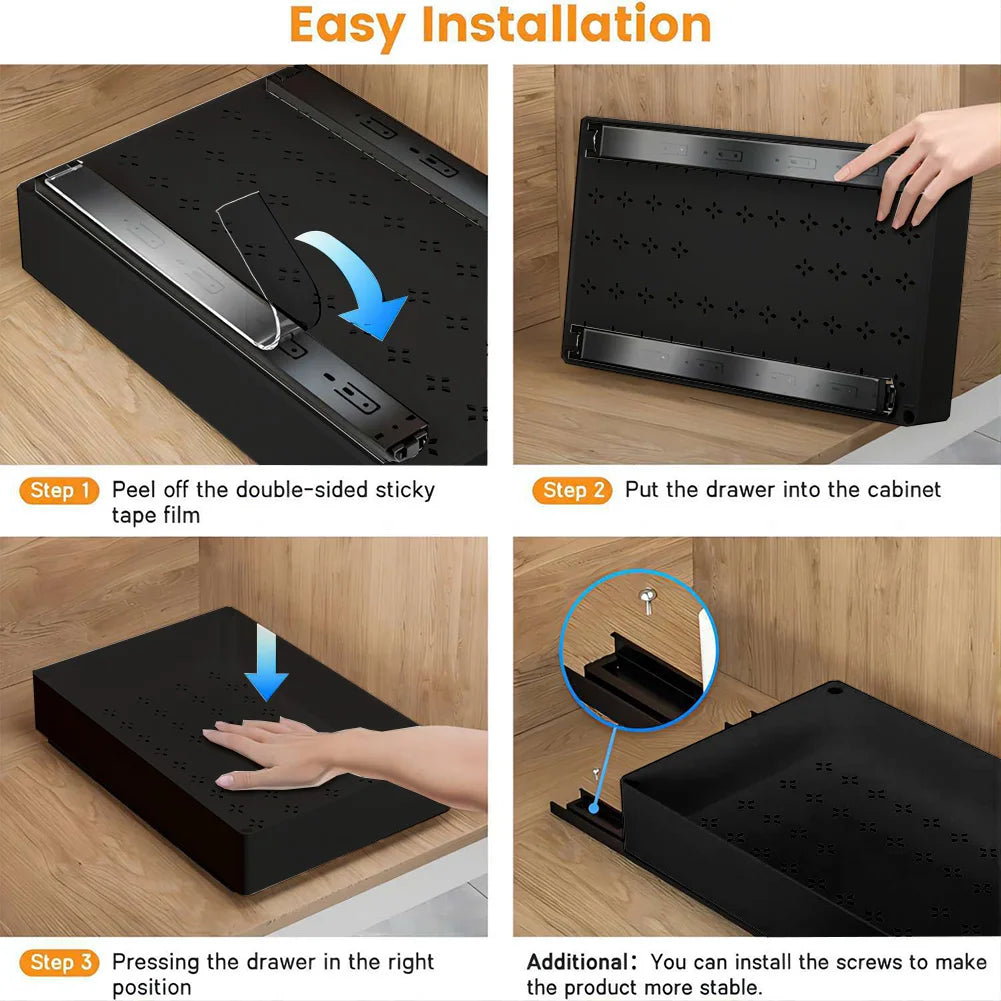 1 3 PCS Pull Out Cabinet Organizer Slide Out Drawers Under Sink Organizer Roll Out Shelves For Home Kitchen Cabinets Pantry