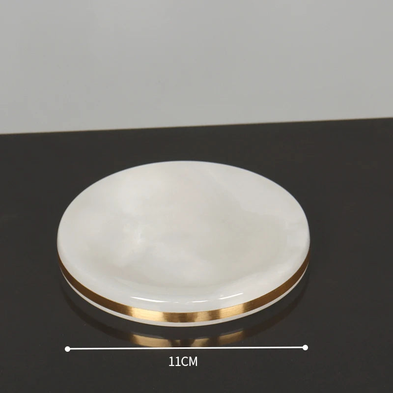 White Onyx Natural Marble Bathroom Accessories Set Gold Luxury Soap Dispenser Soap Dish Tray Toothbrush Holder Bathroom Set