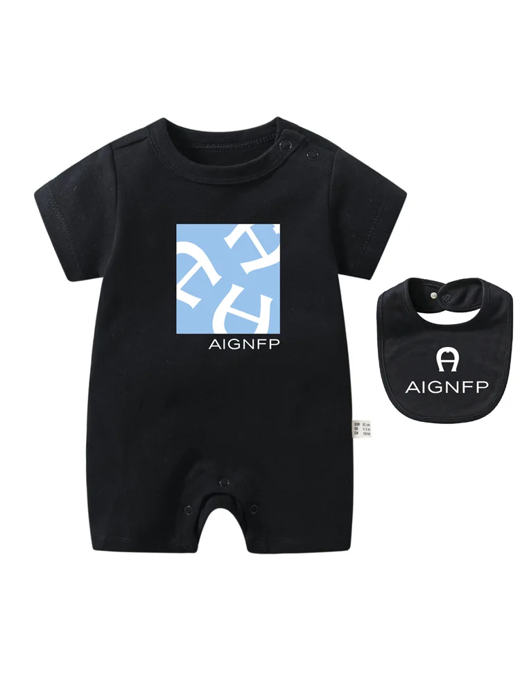 Newborns Clothes Rompers 2025 Hot sales Bib scarf Baby Jumpsuit 2Pcs Set Fashion Toddler Romper %100 Cotton Infant Boy Bodysuits