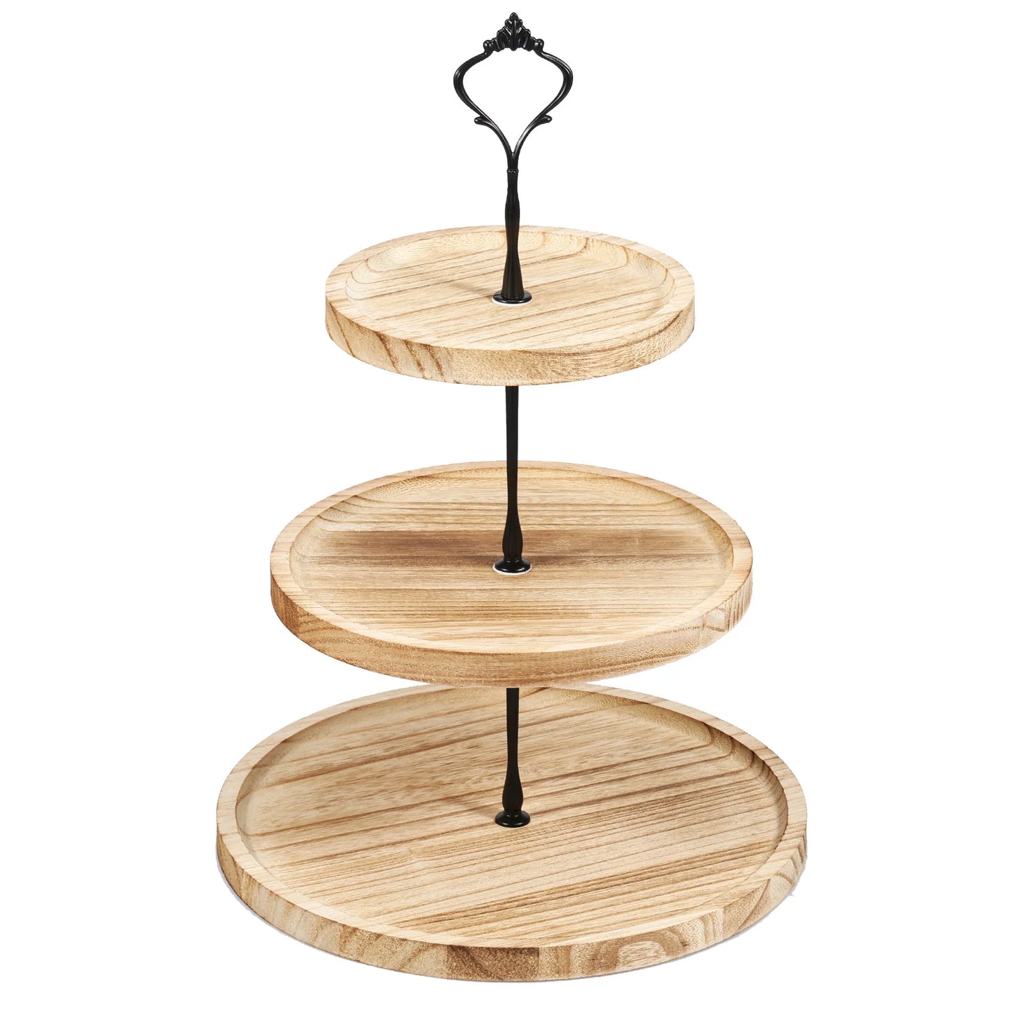 2/3-Layer Wooden Cupcake Stand Round Tiered Cake Display Stand For Birthday Party Dessert Table Fruit Plate Display Tray NEW