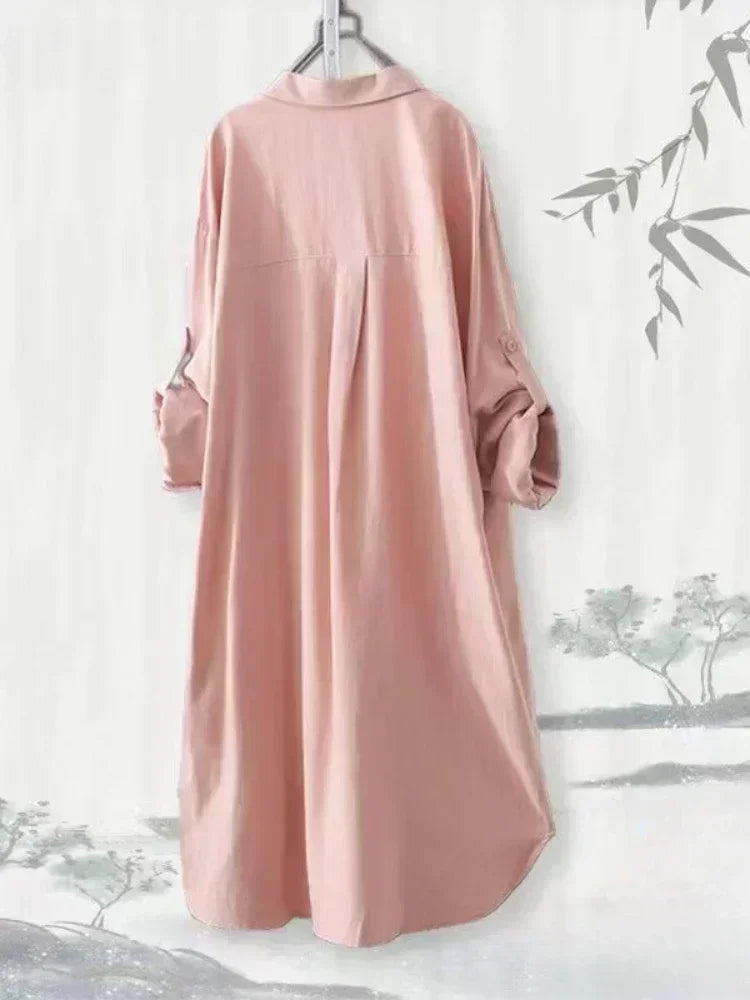 Plus Size Women Simple Long Sleeve Blouse