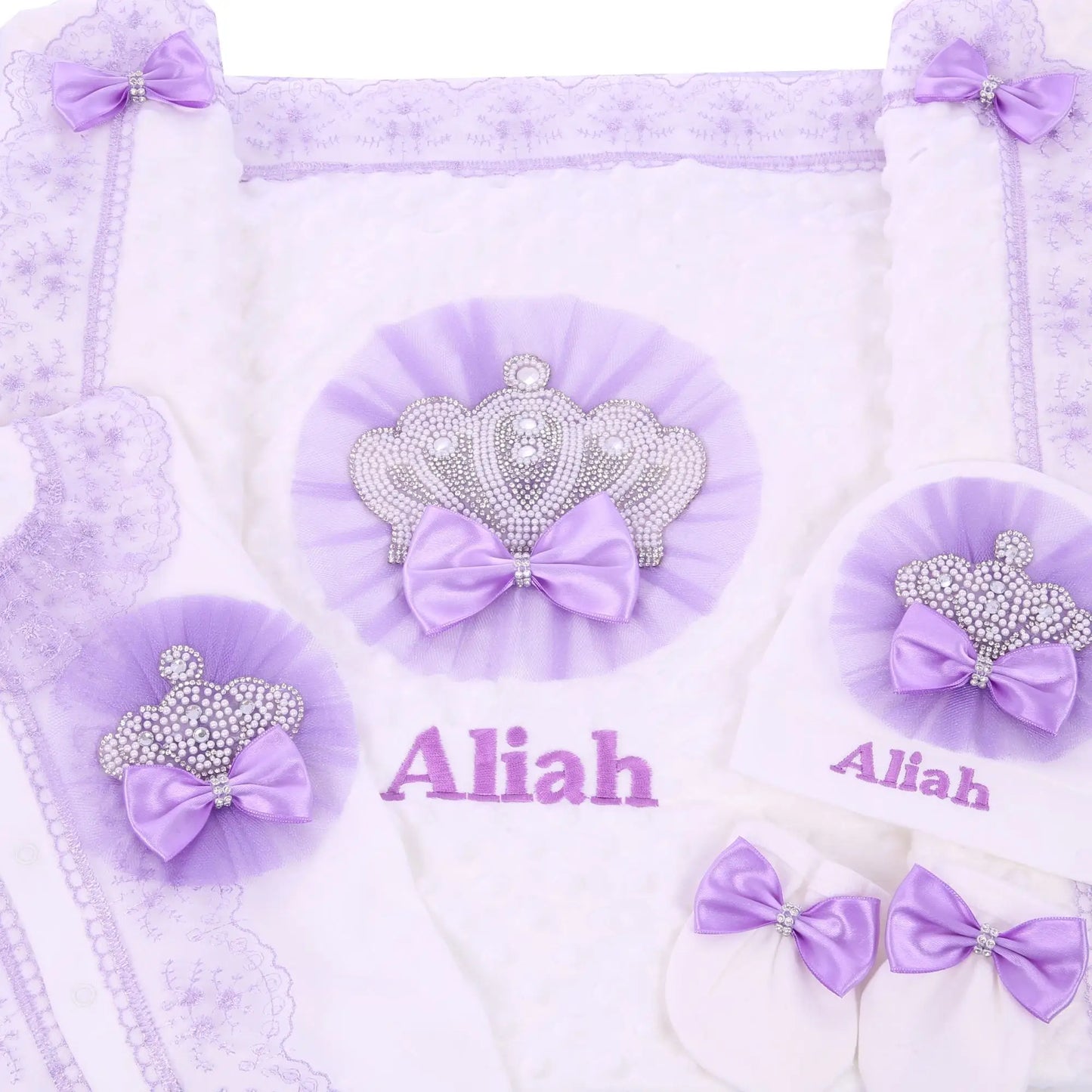 Baby Girl Boy Princess Prince Hospital Exit Newborn Bling Outfits Baby Bottles Gift Set Baby Shower Gift 5pcs Crown Romper