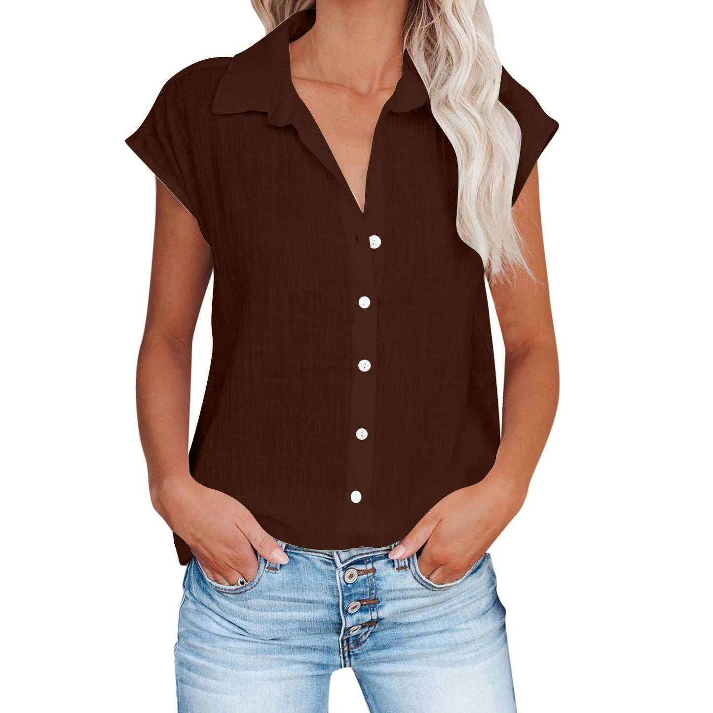 Summer Solid Cotton Linen Shirt Women's Clothing Casual Short Sleeve Tops Tee Ladies T-Shirts Blusas Thin Loose T Shirt Woman