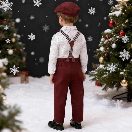 Baby Christmas Outfi Boys Xmas Red Clothes Newborn Easter Church Green Suit Infant New Year Party Gift Formal with Hat