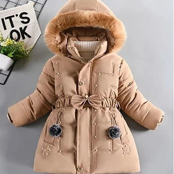 Autumn Winter Girls Jacket Keep Warm Hooded Windproof Outerwear Birthday Christmas Girls Coat 4 5 6 7 8 9 10 Years Kids Clothes