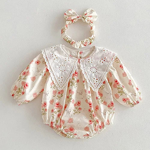 2025 New Autumn 1-5Yrs Girl Party Dress Baby Girl Romper Long Sleeved Cotton Splicing Kids Princess Dresses Sister Clothes