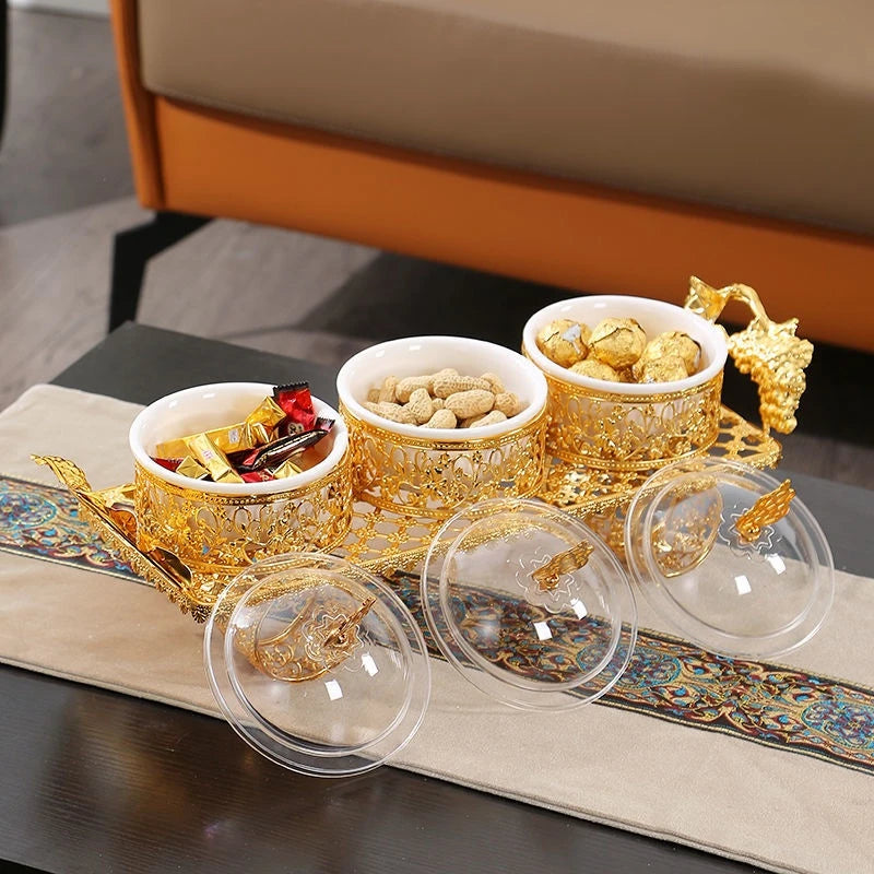 GP18 King car fruit metal plate, 6 in 1, portable, stylish, iron, dried fruit, aperitif, fruit, aperitif plate and tray