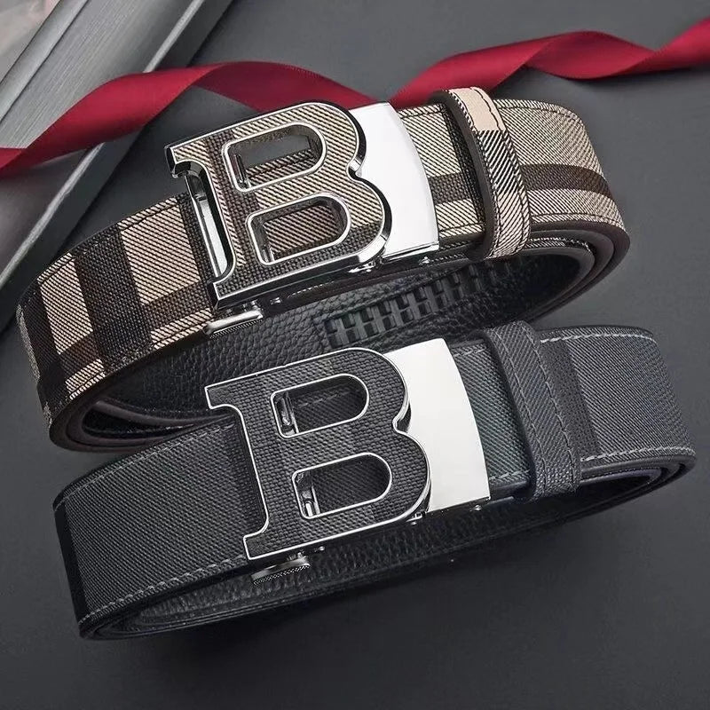 Genuine leather casual fashion men's belt cowhide alloy automatic buckle luxury brand men's belt versatile trendy blets for men