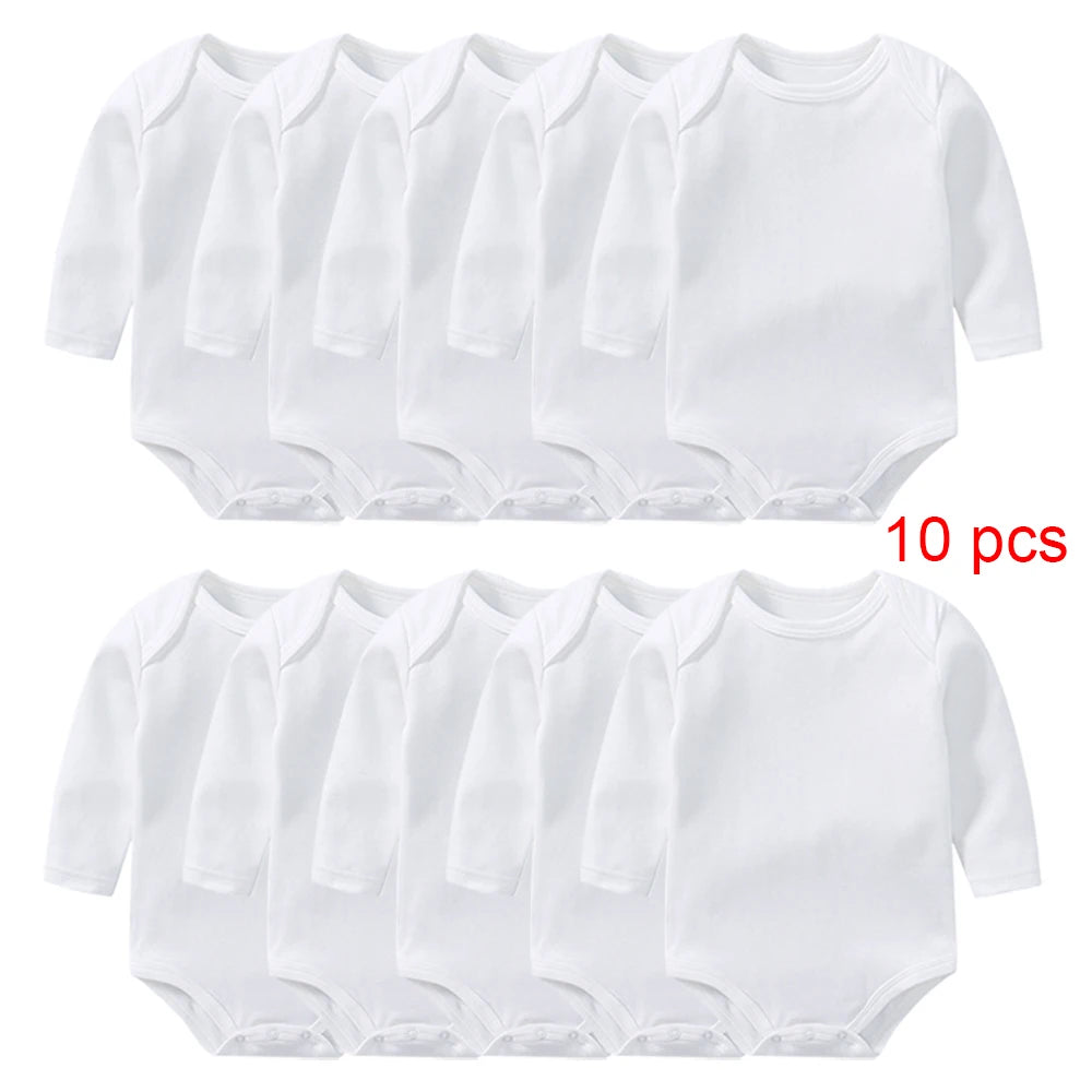 10 pcs Wholesale in Bulk Newborn Toddlers Baby Bodysuits Long Sleeved Body Jumper Romper Onesies Growings Jumpsuit Grows Bodies