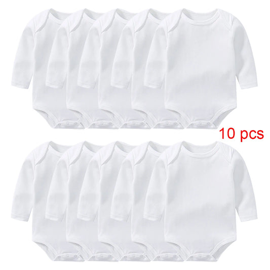 10 pcs Wholesale in Bulk Newborn Toddlers Baby Bodysuits Long Sleeved Body Jumper Romper Onesies Growings Jumpsuit Grows Bodies