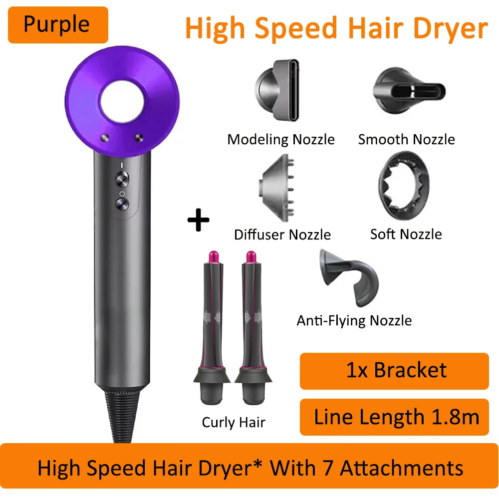 Super Leafless Hair Dryer 5 in 1 Hair Dryer 220V Professional Haircare 1600W Powerful Air Blower Negative Ionic Salon Style Tool