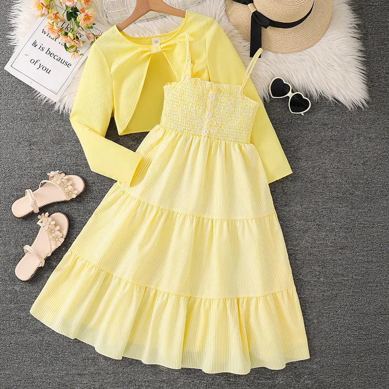Girls Dress Summer 4-12 Years Flowers Sleeveless Fashion Elegant Little Princess Dress Birthday Dance Party Gifts Kids Clothes