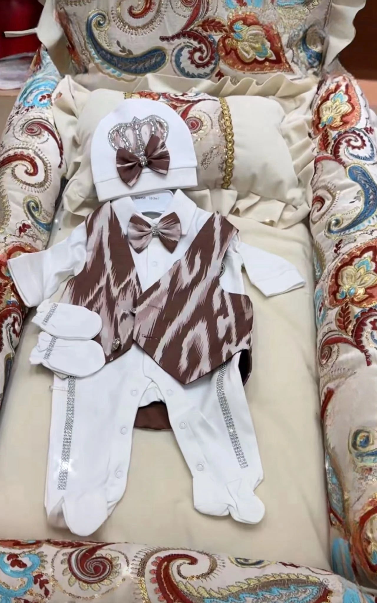 Baby Boy Formal Wedding Suit Toddler 0-1y Outfit Kids Vest Blazer Gentleman Clothes Long Sleeve Layette Outfit