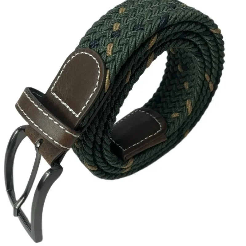 Stretch Belts for Men Casual Woven Tactical Strap Elastic Belt for Pants Jeans 3.5cm