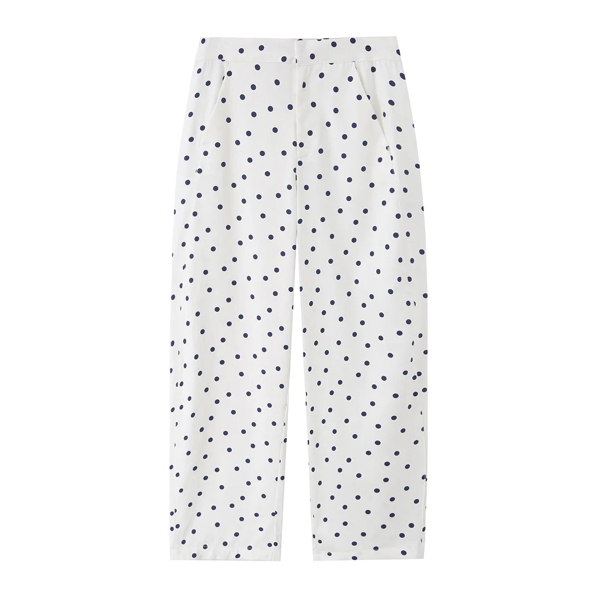 HH Elegant Women's Summer Polka Dot Cami Pant Set 2026 Sweet Skirt Style Hem Bow-Front Top+Bucket Trousers Female Casual Suit