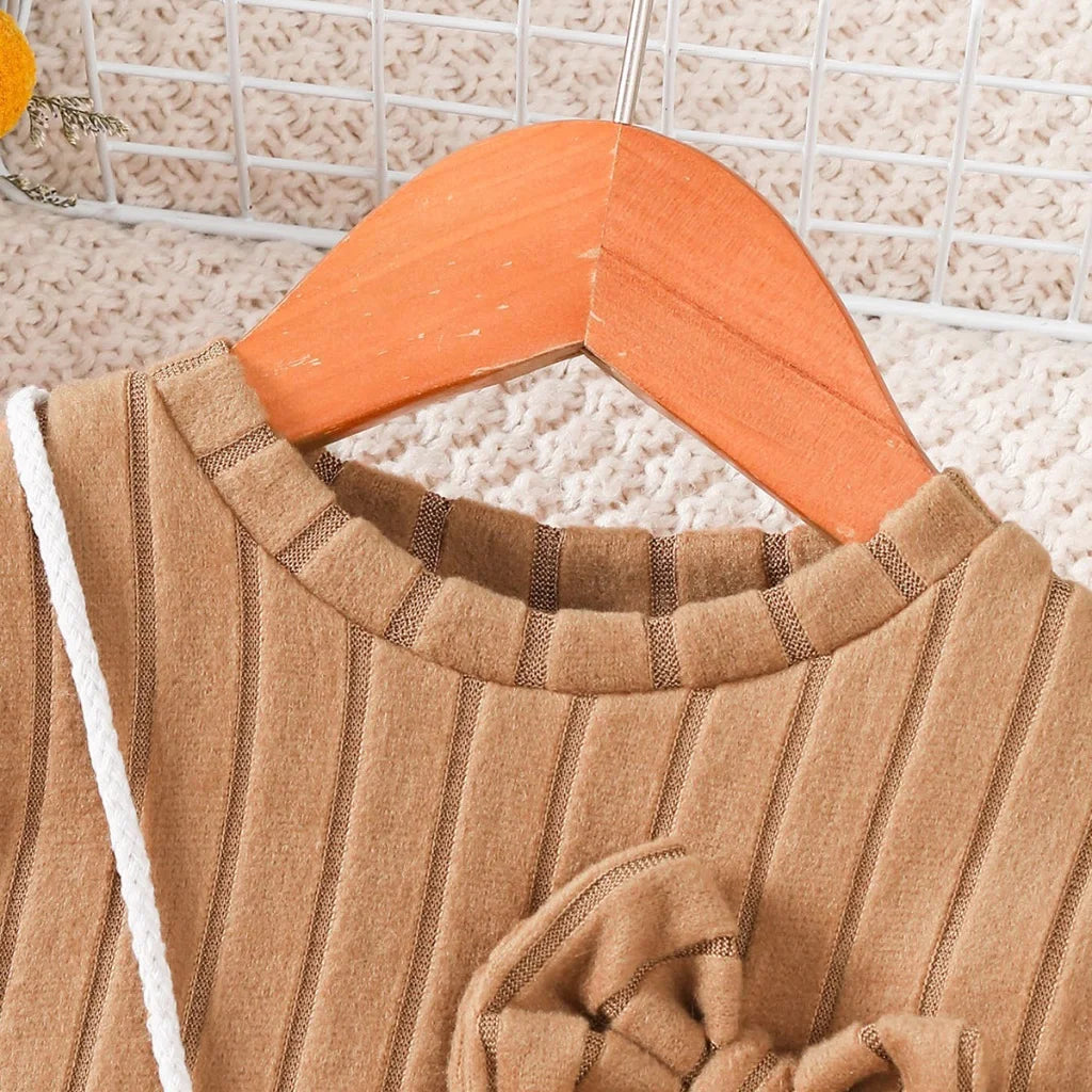 4-7 Year Children Girl Comfortable Dress Long Sleeved Soft Autumn&winter Dress Paired with A Small Shoulder Bag Fashion Clothing