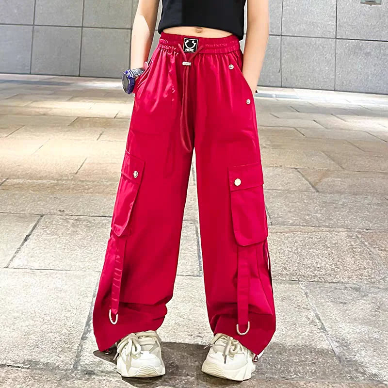 American Style Girls' Casual Pants Spring High Street Hip-hop Children's Sports Pants Autumn High Quality Children's Clothing