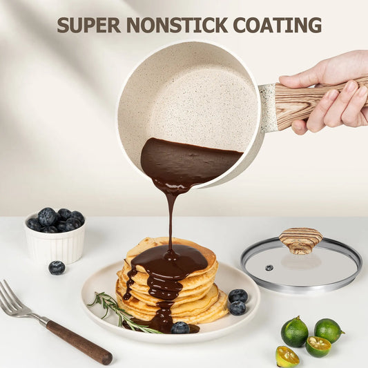 MICHELANGELO 3Pcs/set StickPot Home Non Stick Granite Coated Pan with Anti-Scald Handle Induction Cooker Soup Pot Kitchenware