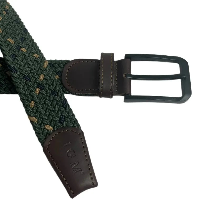 Stretch Belts for Men Casual Woven Tactical Strap Elastic Belt for Pants Jeans 3.5cm