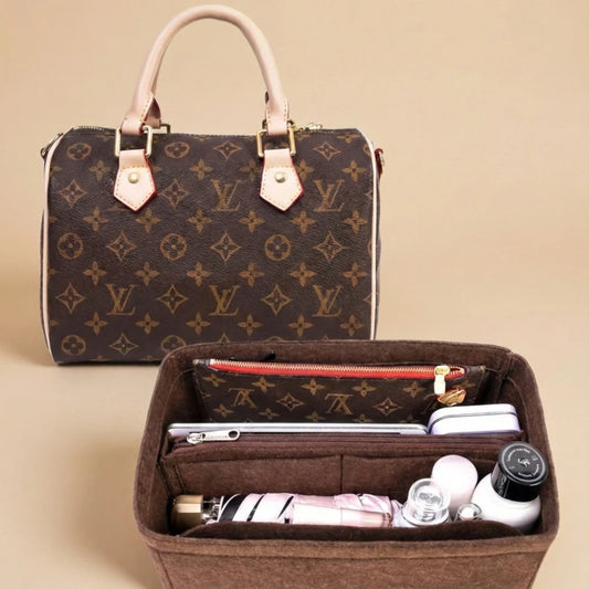 Organisateur de Sac Felt Purse Insert Organizer for Luxury Handbag Speedy 25 30 35 Makeup Bag Shaper Liner Travel Inner Pouch