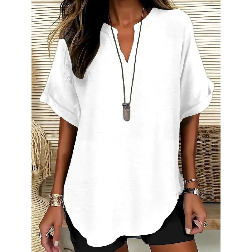 Women's Casual Color Short Sleeve Shirt Spring 2026 Princes Sleeve Other Material 100% Deformation Resistant Fashion