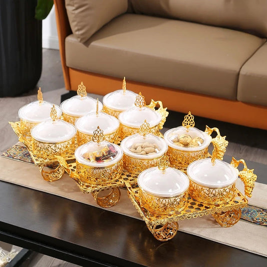 GP18 King car fruit metal plate, 6 in 1, portable, stylish, iron, dried fruit, aperitif, fruit, aperitif plate and tray