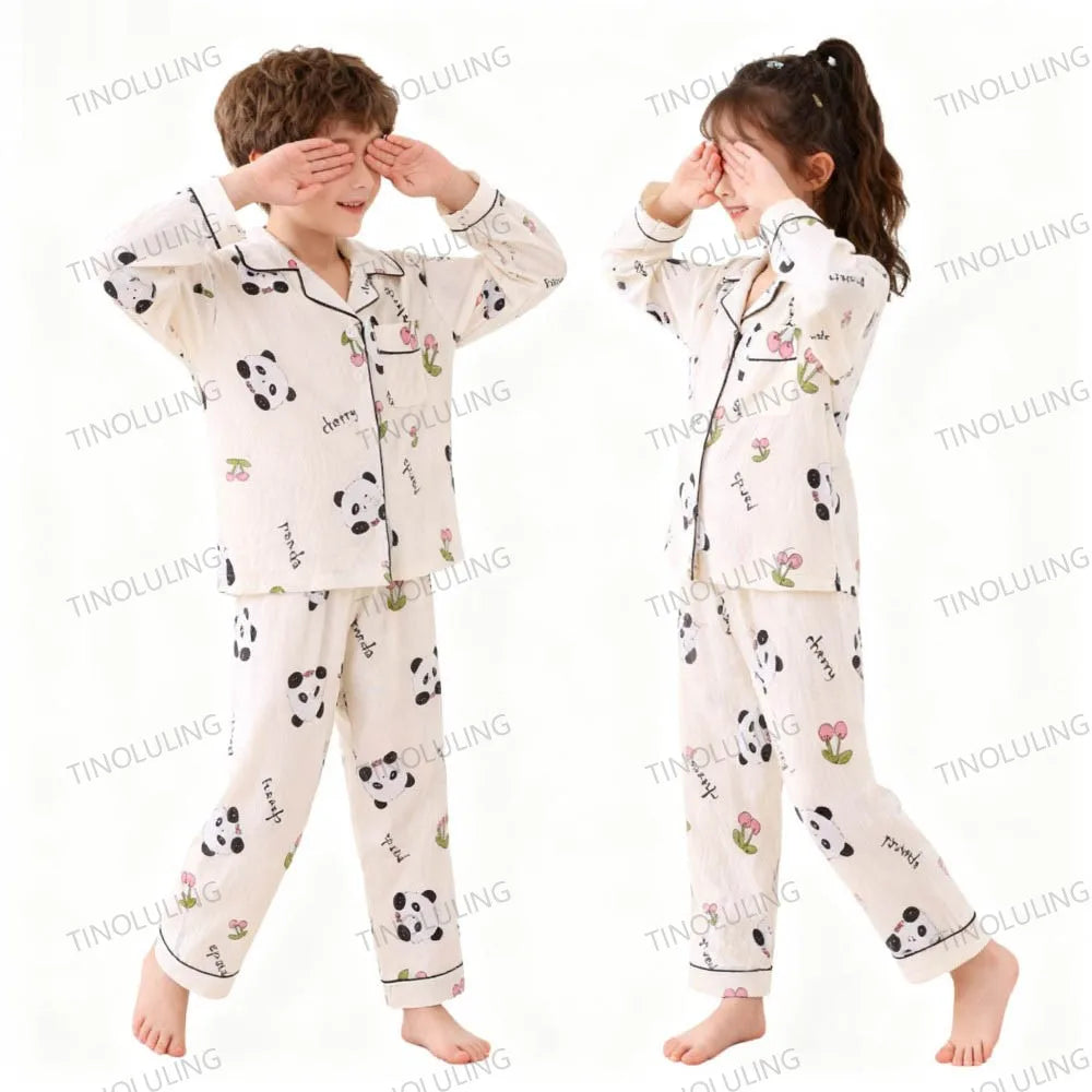 Girls' Pajamas Cartoon Sleepwear for Children Boys Teenage Kids 3 5 7 9 11 13 Yrs Home Wear Clothing Set Child Casual Outfits