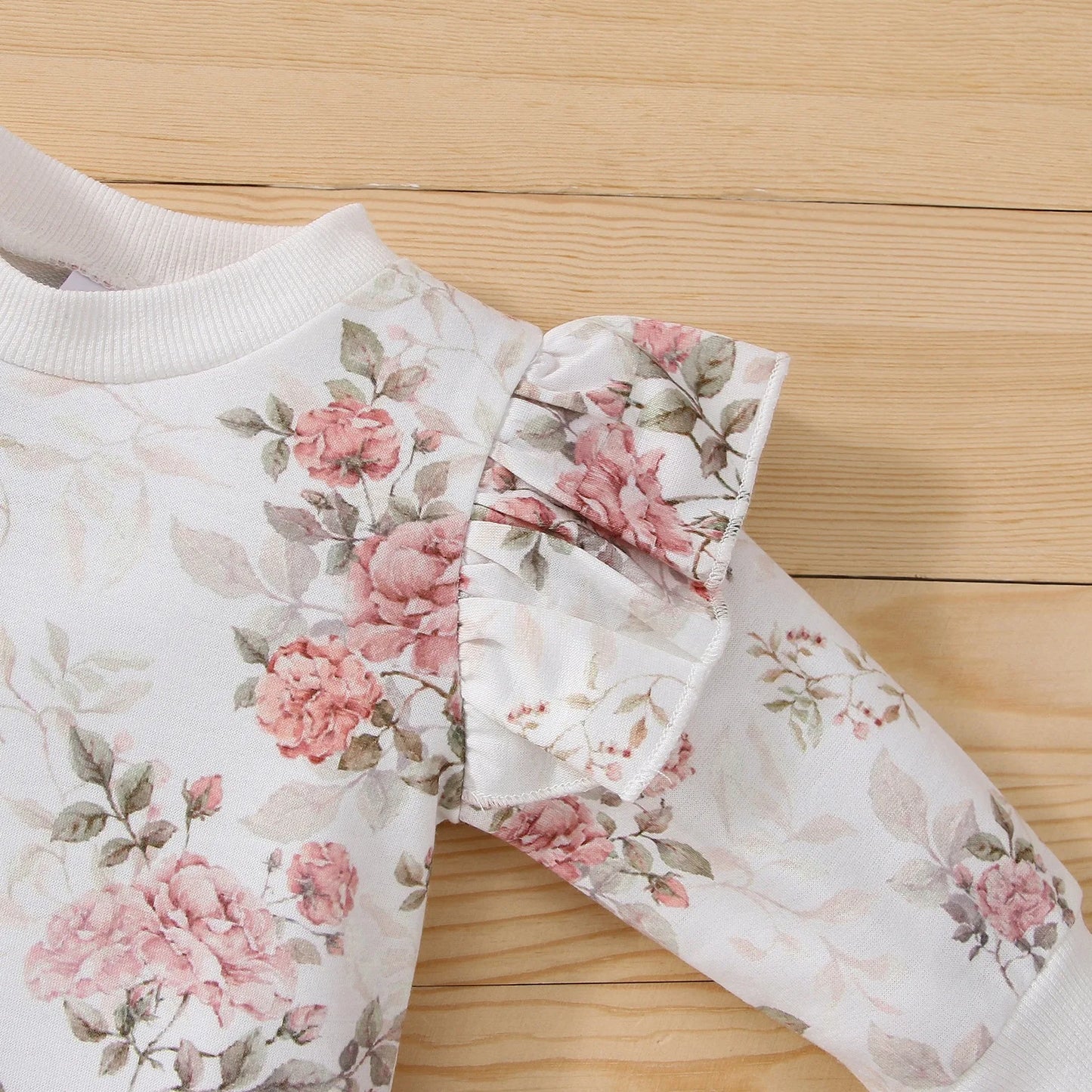 0-18M Baby Girls Floral Clothes Suits Cotton Long Sleeve Romper Tops Pants 2Pcs Spring Autumn Infant Girls Clothing Outfits