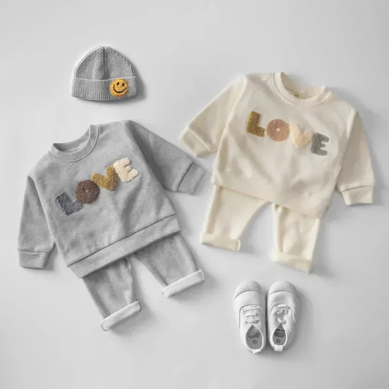 DGUKYM Spring Autumn New Babies Clothes Outfits Born Baby Boy Outfits Little Girls Boys Pullovers Tops+Pants 2PCS Baby Stuff