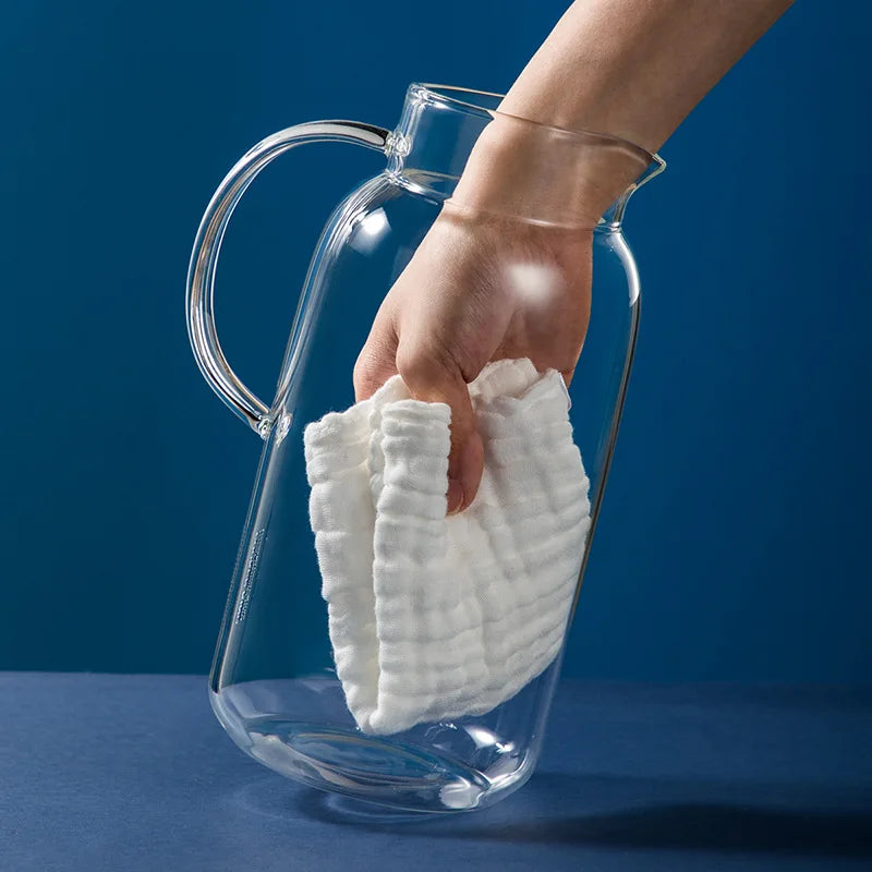 Cooker king 2.5L Large Capacity Glass Teapot Heat Cold Resistant with Stainless Steel Lid Filter, Eagle-Spout Transparent Kettle