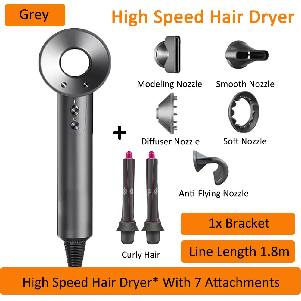 Super Leafless Hair Dryer 5 in 1 Hair Dryer 220V Professional Haircare 1600W Powerful Air Blower Negative Ionic Salon Style Tool