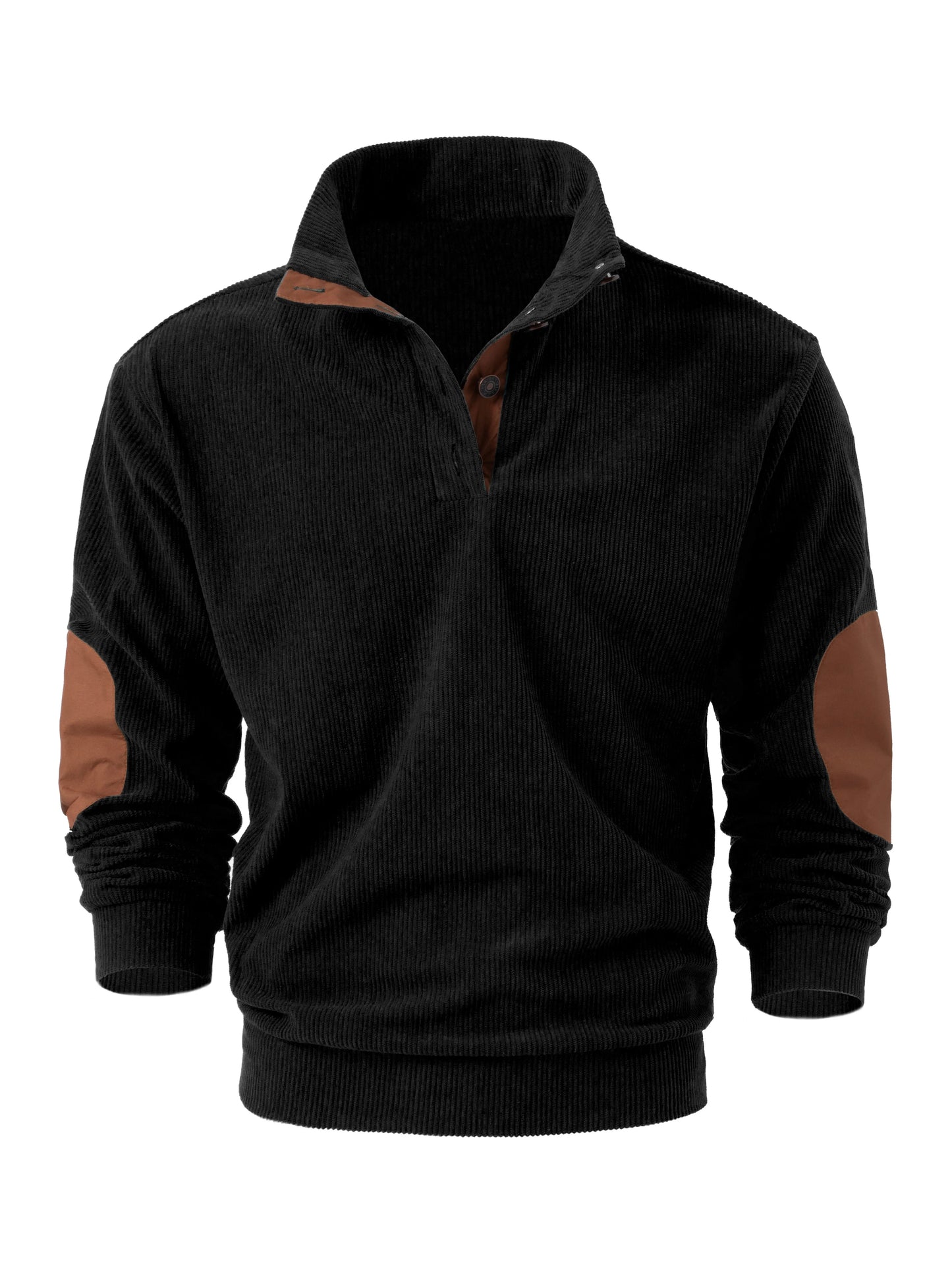 Spring and autumn solid color sports long-sleeved tops for men, fashionable and casual stand-up collar outdoor men's pullover