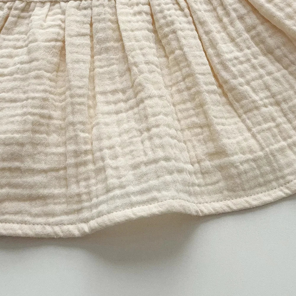 2026 Summer Sweet Style Kids Set Strawberry Pattern Camisole Top+Wide Leg Pants 2Pcs Clothes Beige Korean Girls Suit