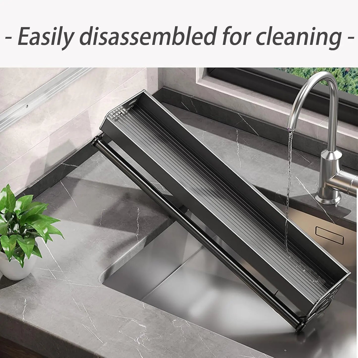 Wall Mount Utensil Holder - Stainless Steel Kitchen Storage Shelf with Hooks & Spice Organizer Rack